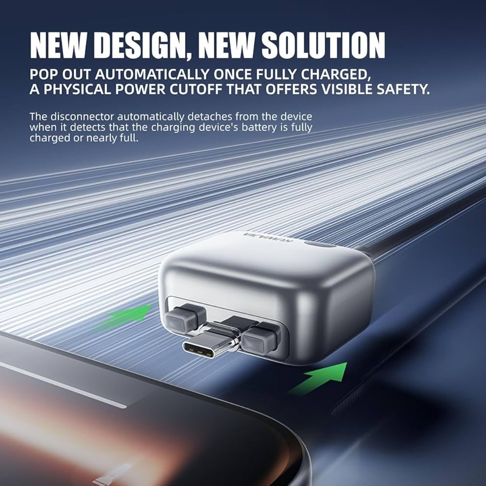 Smart Charger Adapter Auto Power Disconnector Guard Every Mobile , Built With Smart Detection Technology, This Smart Auto Stop Charging Adapter Triggers A Physical Separation Once Charging Is Complete.