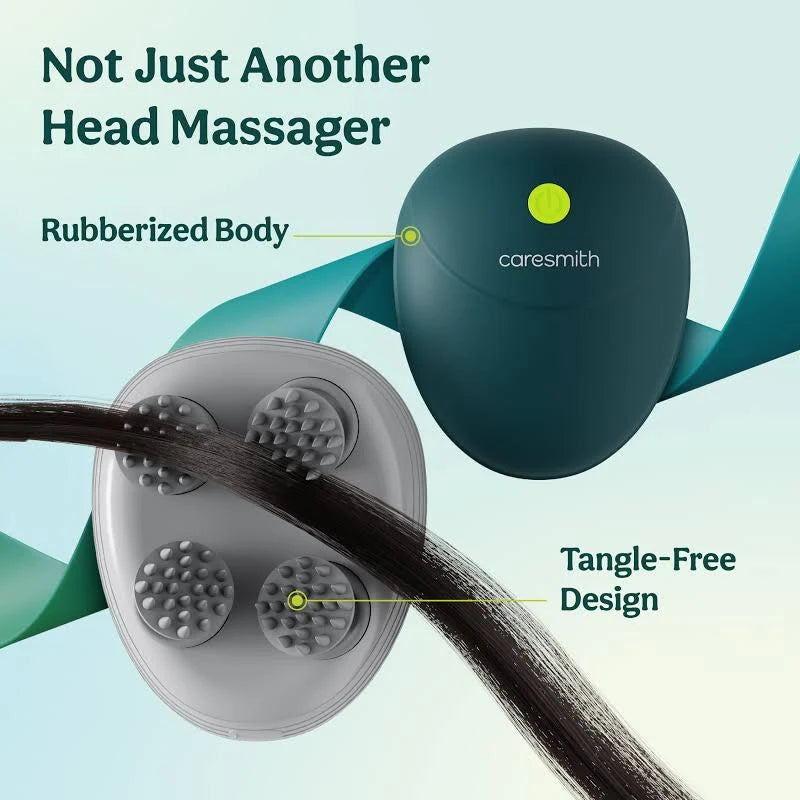 SCALP MASSAGER  -  A scalp massager is a handheld device—either manual with silicone, rubber, or plastic bristles, or electric with rotating nodes—designed to stimulate the scalp, increase blood circulation, and reduce stress.